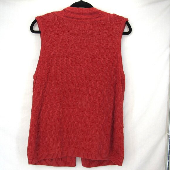Christopher & Banks Women's Sleeveless Vest Burn Orange w/Toggle Button Size XL - Picture 4 of 10